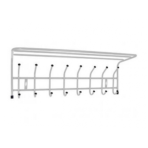Вешалка настенная с полкой. матовый серый/5/