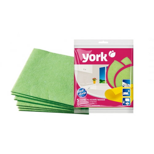 Салфетка 35*35см 5шт вискоза универсальные York/36/