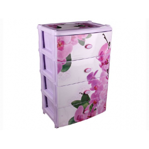 Комод 4-х секцион.широкий "Орхидеи" /1/