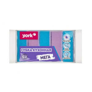Губка для посуды 5шт Мега York/28/